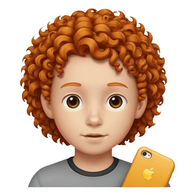 kid with ginger curly hair sticker