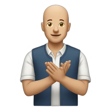 Bald Man claps sticker