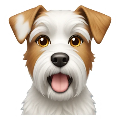 White and cinnamon terrier dog sticker