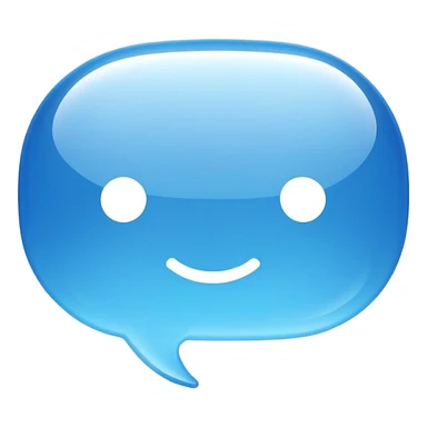 Simple message chat bubble with subtle AI symbol sticker