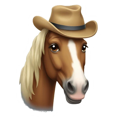 A horse with a hat sticker