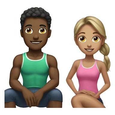 Boy and girl in gym sticker