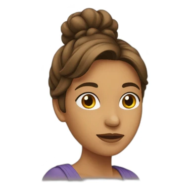 mujer con pelo castaño sticker