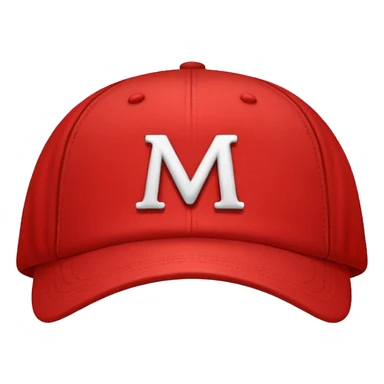 red cap with letter m on it sticker
