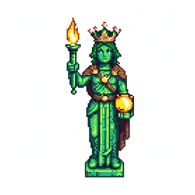 Statue of Liberty, green statue with crown and torch sticker