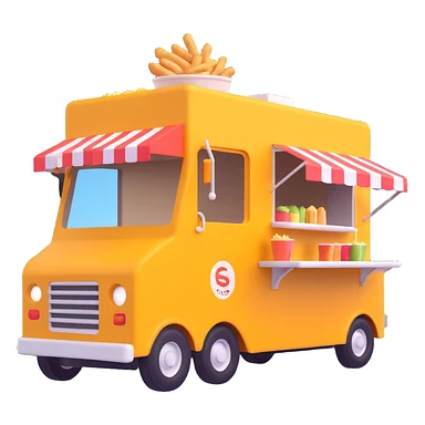 generate me a 3D shaorma food truck red sticker