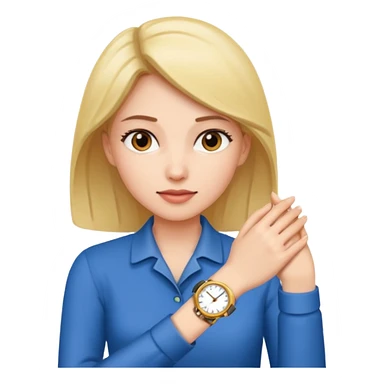 woman checking watch sticker