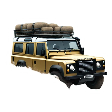 An land rover facing a road full of mud and rocks, with big tires and mud splashing around, showing resistance and adaptability. sticker