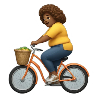A big woman on a little bicycle sticker