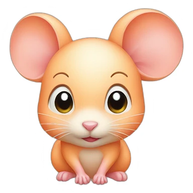 Peach little mouse  sticker