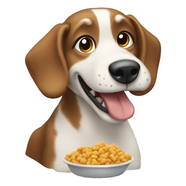 Dog eating food sticker