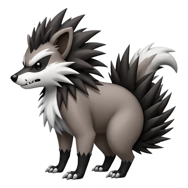 Obstagoon-Zigzagoon-Rocruff-fusion sticker