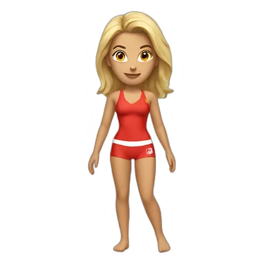 Baywatch-front-view-woman sticker