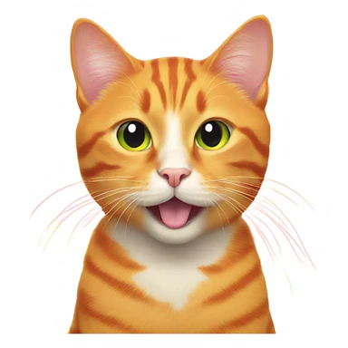 Orange cat on rainbow sticker