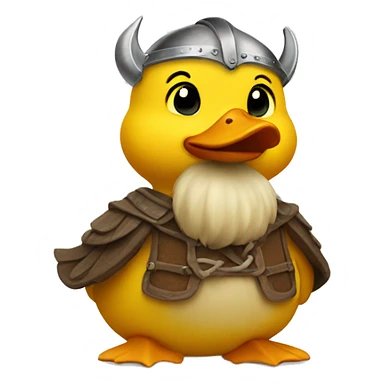 Cute Yellow Viking duck sticker