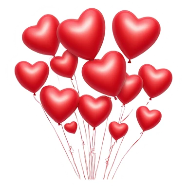 red heart balloon bouquet  sticker