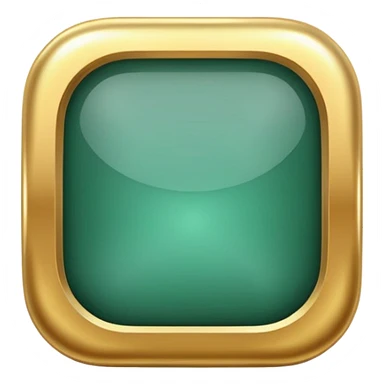 Jade and gold style rounded square icon button sticker
