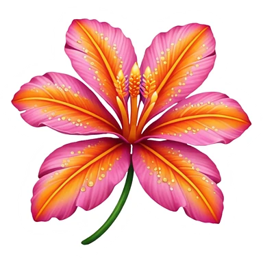 sparkly pink and orange tropical flower  sticker