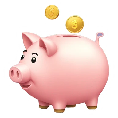 Piggy bank with coin sticker