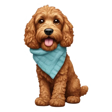 Ginger cockapoo holding a sock sticker