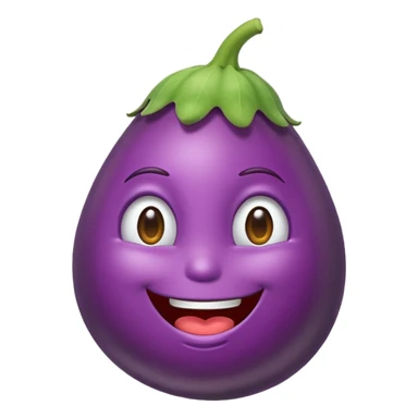Eggplant winking sticker
