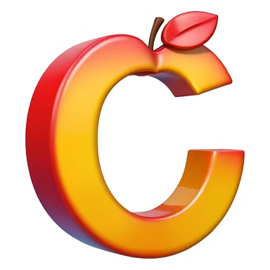 Apple style 3D emoji of the letter O, shiny, smooth, rounded, colorful, with the same toy-like texture as official Apple emojis sticker