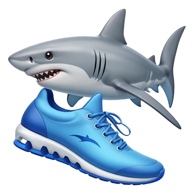 Shark with blue shoes sticker