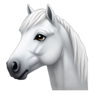 Realistic white pony with a braids sticker