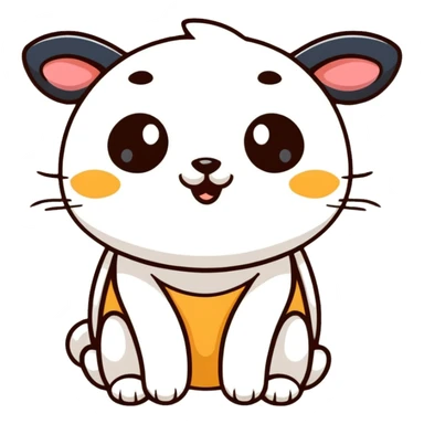 cute animal whispering, cartoonish sticker