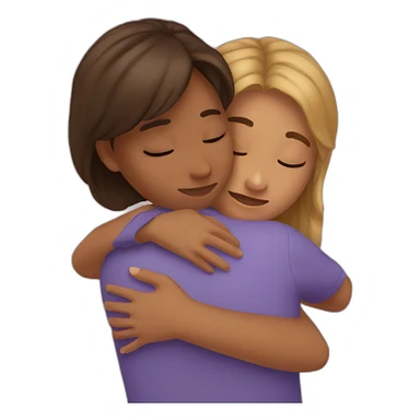Sister hugging sticker