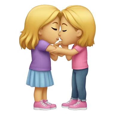 Two girls kissing sticker