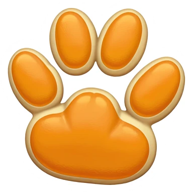 a very light pale pastel yellow-orange pawprint sticker