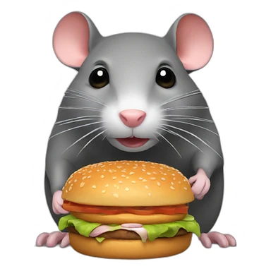 Rat with burger  sticker