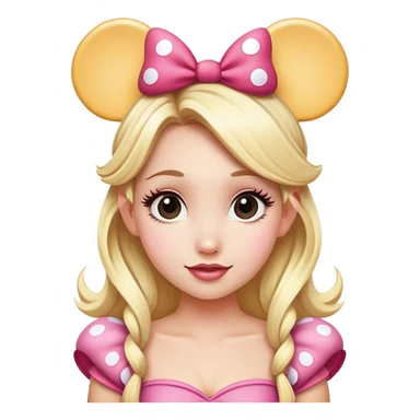 Blonde fairy wearing Minnie Mouse ears  sticker