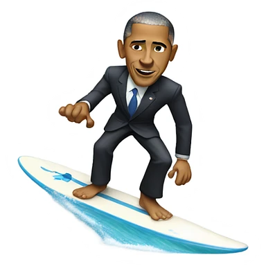 Barack Obama surfing  sticker