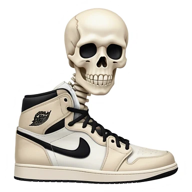 Skelton wearing Jordan 1 with shocked face  sticker