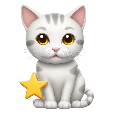 cat holding a star sticker