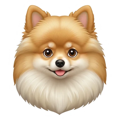 Pomeranian white beige sticker