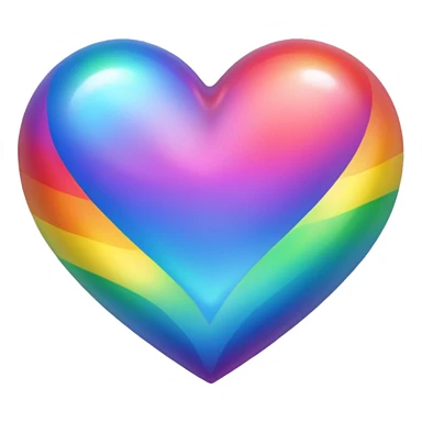 Rainbow heart sticker