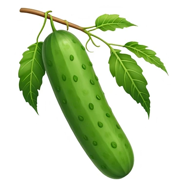 cucumber hangs on a palm branch sticker