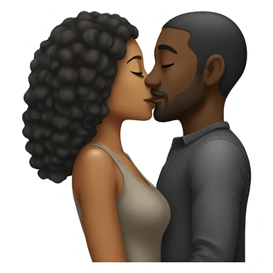 Black man and mixed woman kissing sticker