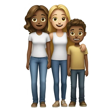 Mom, daughter and son with golden dg sticker