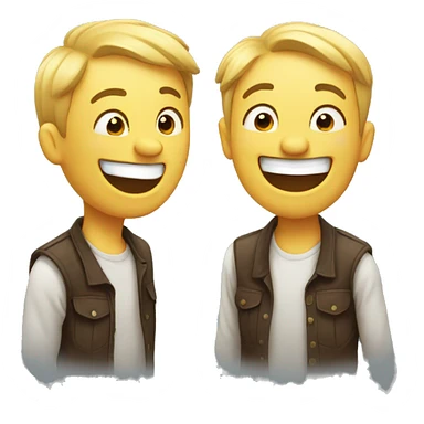 laughing at each other sticker