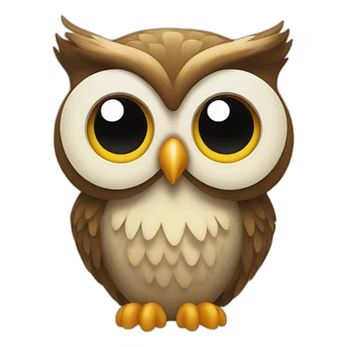 an owl with a plucked tail sticker