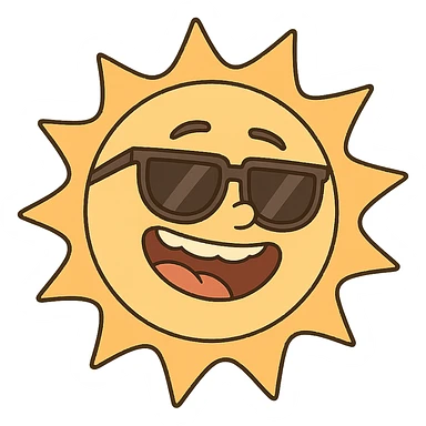 cheerful sun with sunglasses sticker