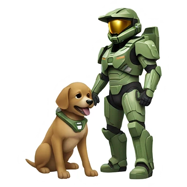 Master chief with a dog  sticker
