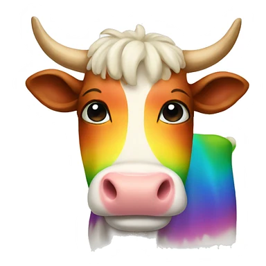 Rainbow cow sticker