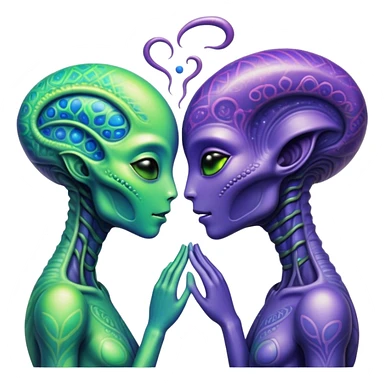 Alien couple  sticker