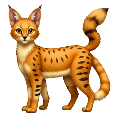 Trico-Caracal-Serval-Fakémon-creature-fusion (full body) sticker
