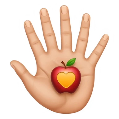 hand with gesture lines and a small tracking icon, hand tracking, apple emoji style sticker